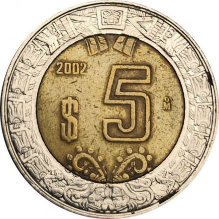 Мексика 5 песо 2002 год