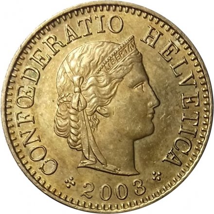 Швейцария 5 раппенов 2003 год