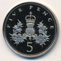Великобритания 5 пенсов 1988 год