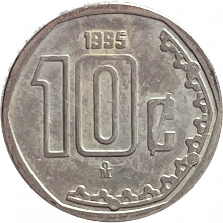 Мексика 10 сентаво 1995 год 
