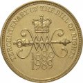 Великобритания 2 фунта 1989 год - 300 лет &quot;Биллю о правах&quot; Шотландии