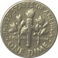 США 1 дайм (10 центов) 1967 год - Франклин Рузвельт (без отметки МД)