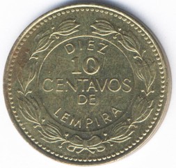 Монета Гондурас 10 сентаво 2005 год