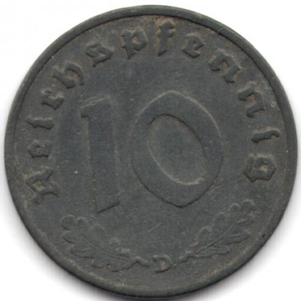 Третий Рейх 10 рейхспфеннигов 1942 год (D)