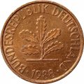 ФРГ 2 пфеннига 1988 год - D
