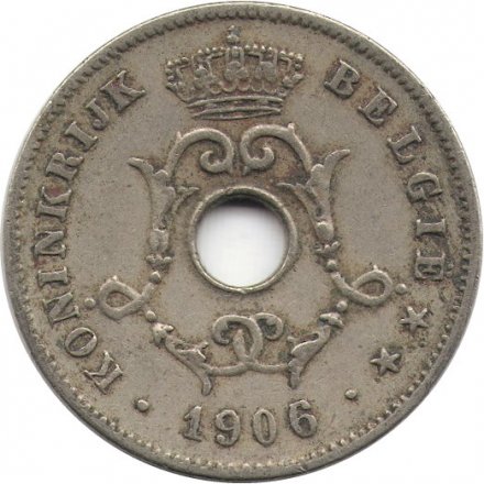 Бельгия 10 сантимов 1906 год BELGIE