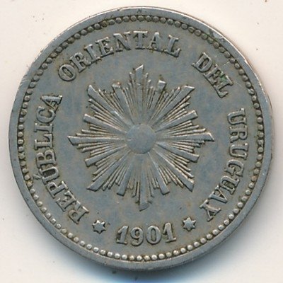 Уругвай 2 сентесимо 1901 год