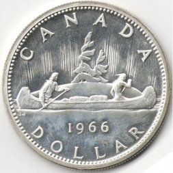 Канада 1 доллар 1966 год - Каноэ