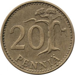 Финляндия 20 пенни 1977 год