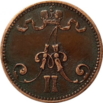 Финляндия 5 пенни 1865 год - XF
