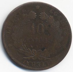 Франция 10 сантимов 1886 год