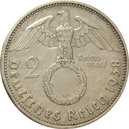 Третий Рейх 2 рейхсмарки 1938 год (A)