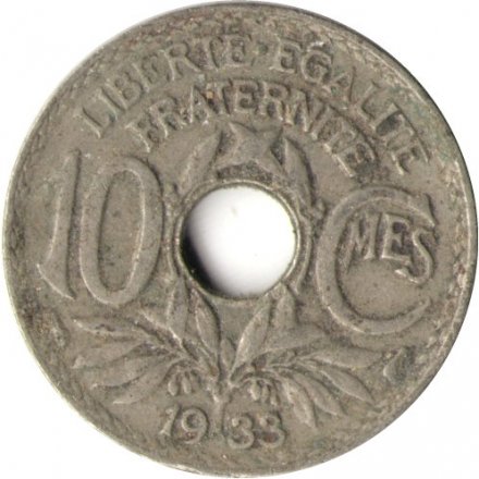 Франция 10 сантимов 1933 год
