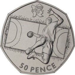 Великобритания 50 пенсов 2011 год - XXX летние Олимпийские Игры. Лондон 2012. Гандбол