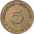 ФРГ 5 пфеннигов 1970 год - J