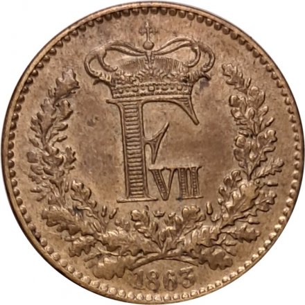 Дания 1 скиллинг-ригсмёнт 1863 год