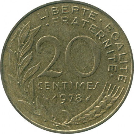 Франция 20 сантимов 1978 год - Марианна