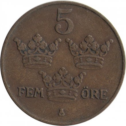 Швеция 5 эре 1928 год