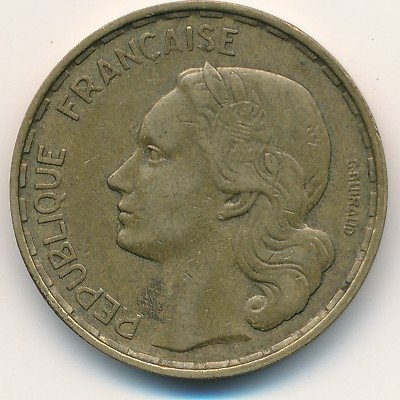 Франция 50 франков 1952 год (отметка монетного двора &quot;B&quot;)