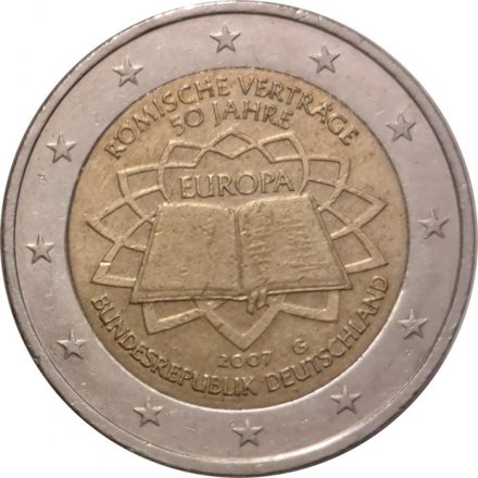 Германия 2 евро 2007 год - 50 лет подписания Римского договора (G)