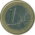 Франция 1 евро 2001 год - Стилизованное дерево