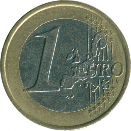 Франция 1 евро 2001 год - Стилизованное дерево