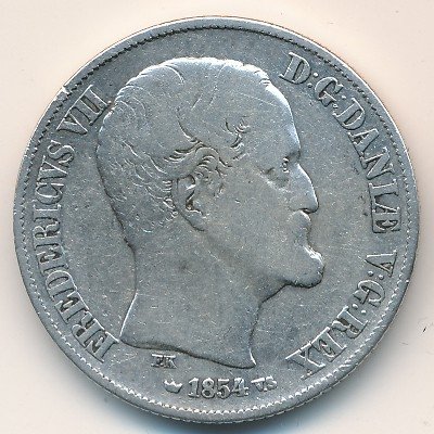 Дания 1 ригсдалер 1854 год