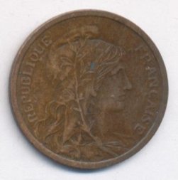 Франция 2 сантима 1904 год