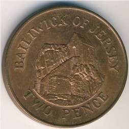 Монета Джерси 2 пенса 1998 год