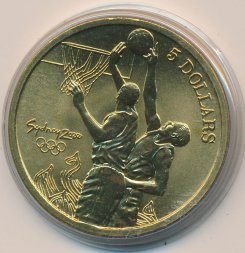 Австралия 5 долларов 2000 год - Олимпийские игры в Сиднее. Баскетбол