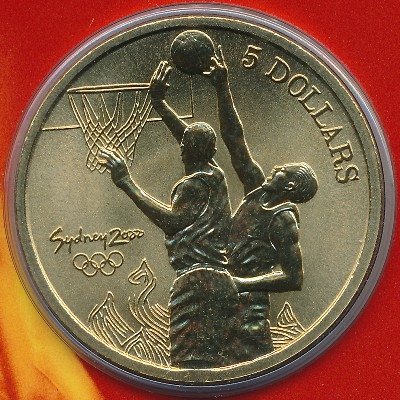 Австралия 5 долларов 2000 год - Олимпийские игры в Сиднее. Баскетбол
