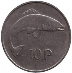 Ирландия 10 пенсов 1976 год - Лосось