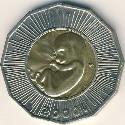 Хорватия 25 кун 2000 год - Рождение нового тысячелетия (Миллениум)