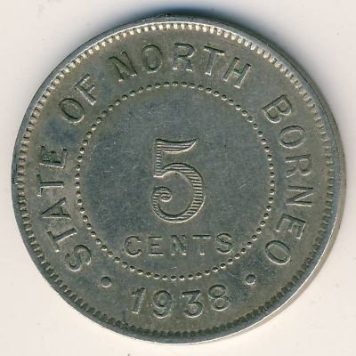 Северное Борнео 5 центов 1938 год