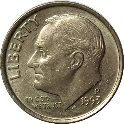 США 1 дайм (10 центов) 1993 год - Франклин Рузвельт (P)