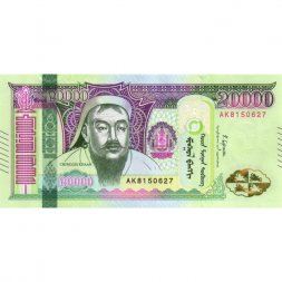 Монголия 20000 тугриков 2019 год - Чингис Хан, Флаги Золотой Орды UNC
