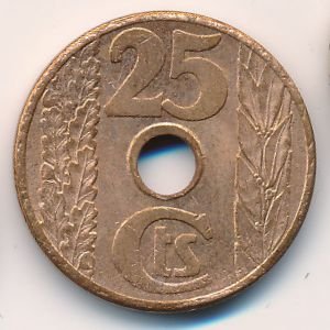 Испания 25 сентимо 1938 год - Цепи