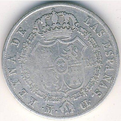 Испания 2 реала 1849 год