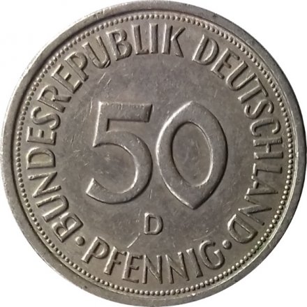 ФРГ 50 пфеннигов 1982 год (D)