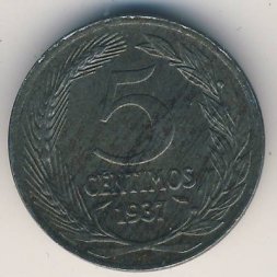 Испания 5 сентимо 1937 год
