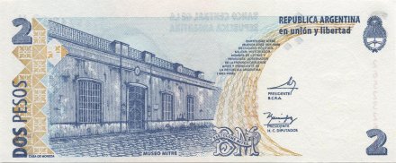 Аргентина 2 песо 2002 год - Бартоломе Митре. Музей Митре