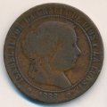 Испания 5 сентимо 1868 год