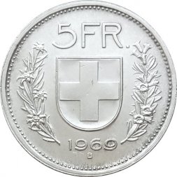 Швейцария 5 франков 1969 год