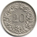 Швейцария 20 раппенов 1964 год