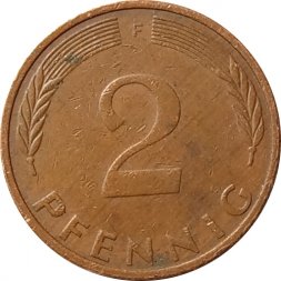 ФРГ 2 пфеннига 1973 год (F)