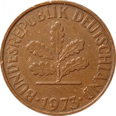 ФРГ 2 пфеннига 1973 год (F)