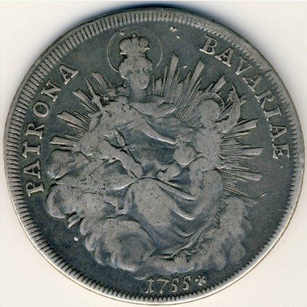 Бавария 1 талер 1755 год