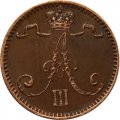 Финляндия 1 пенни 1891 год - Александр III (1881 - 1894) - XF-