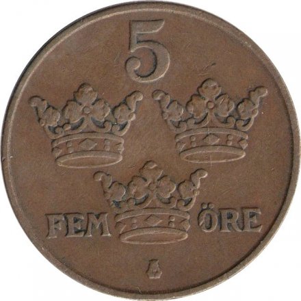 Швеция 5 эре 1926 год