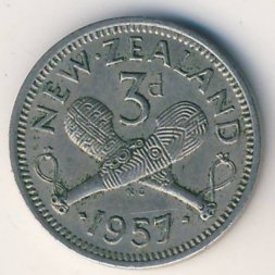 Новая Зеландия 3 пенса 1957 год